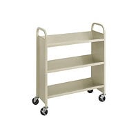 Safco Single-Sided Book Cart - trolley - 3 shelves - sand