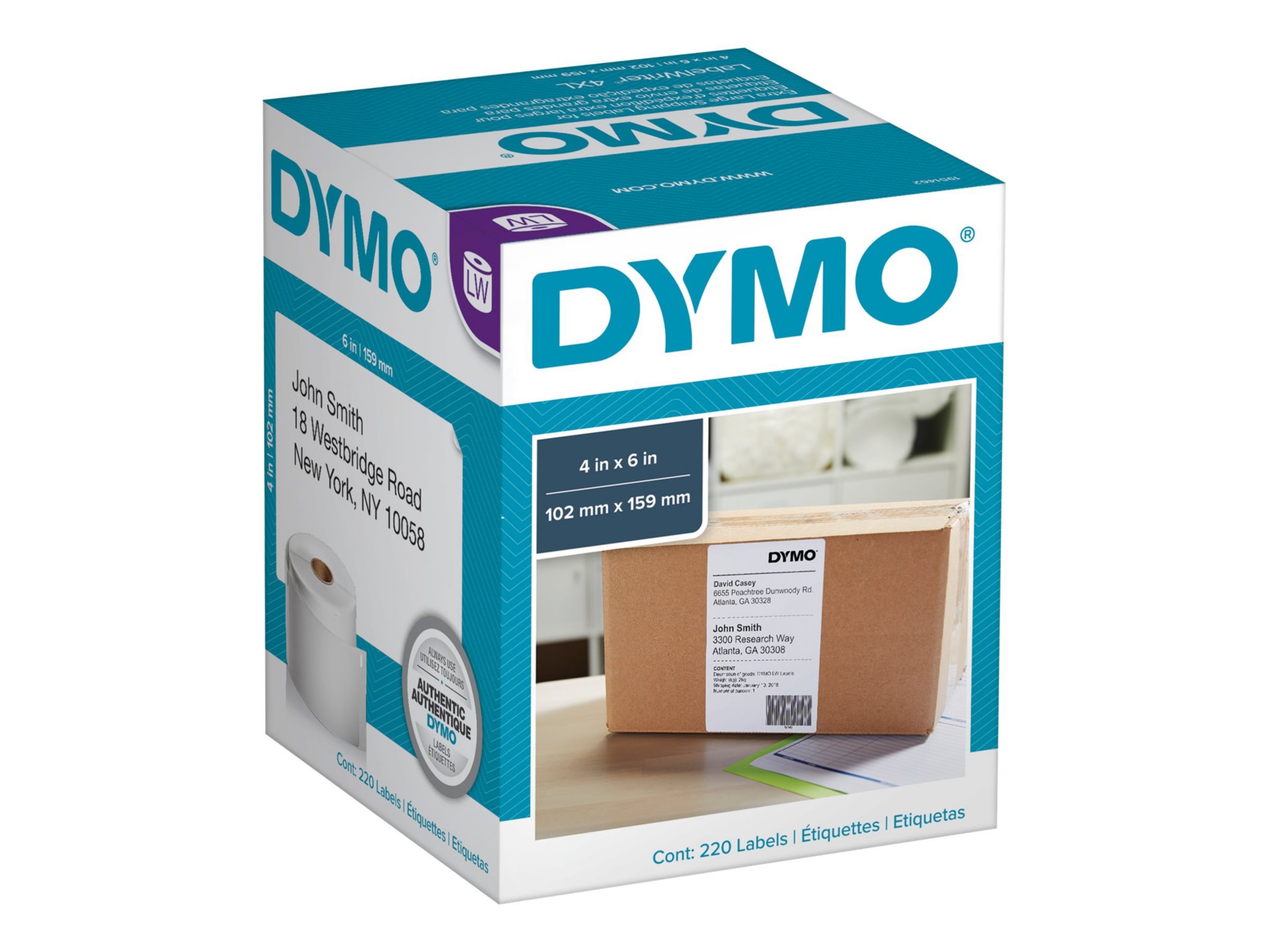 DYMO LabelWriter Extra Large - shipping labels - 220 label(s) - 4 in x 6 in