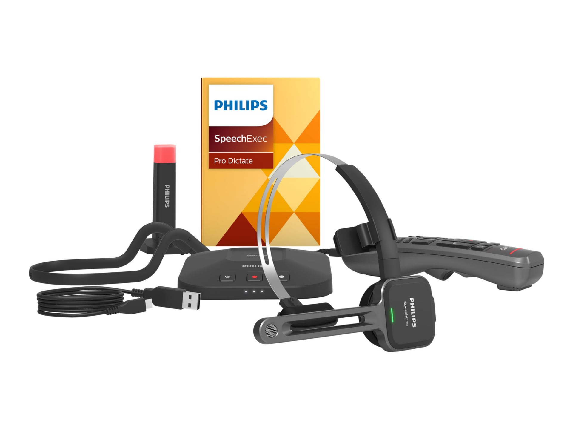Philips SpeechOne PSM6300 - wireless mono dictation headset - black