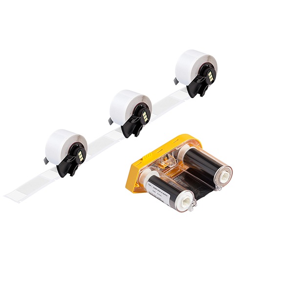 Brady 2.5"x1" Self-Laminating Vinyl Wrap Around Wire and Cable Labels and Ribbon Kit for M6 Printer
