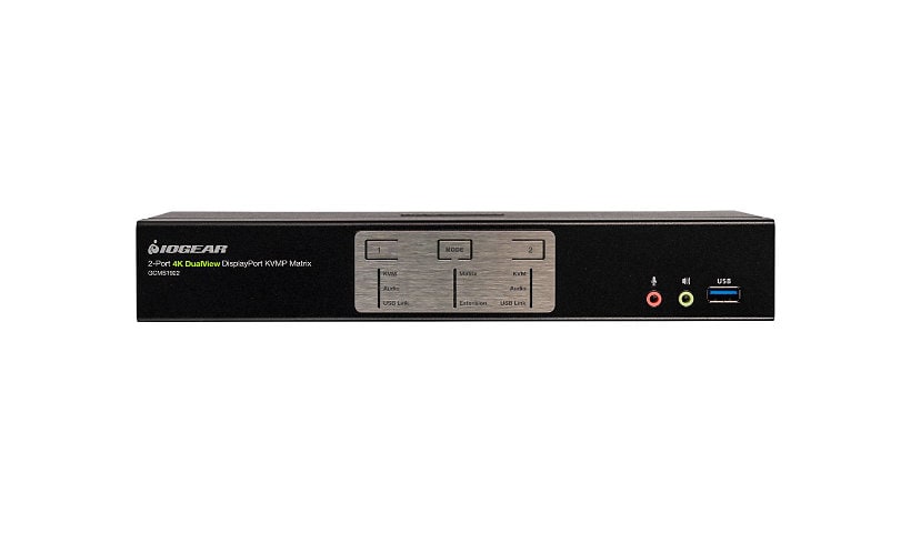 IOGEAR GCMS1922          2-Port 4K Dual View DisplayPort Matrix KVM with USB, Audio Mixer and Mouse Cursor Crossover