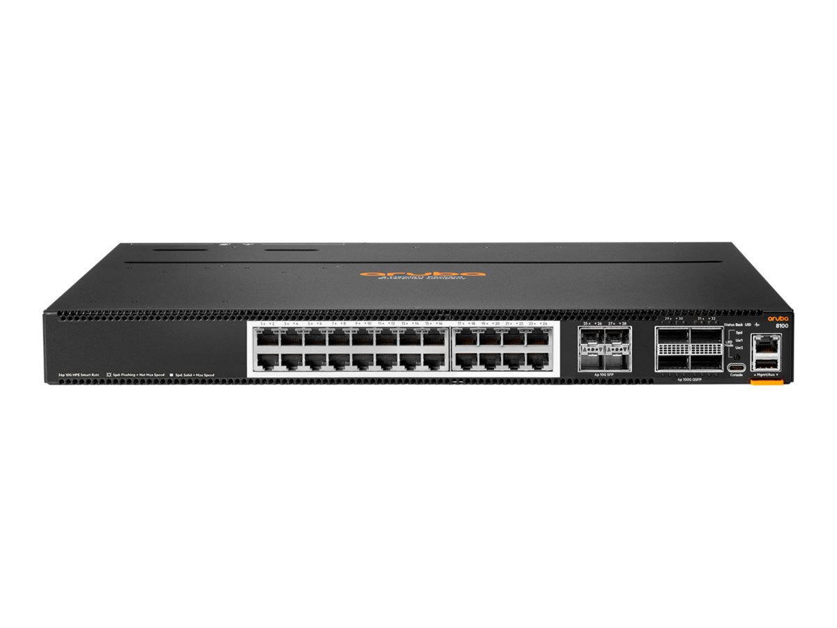 HPE Aruba Networking CX 8100 24x10GBase-T 4x10G SFP+ 4x40/100G QSFP28 Switc