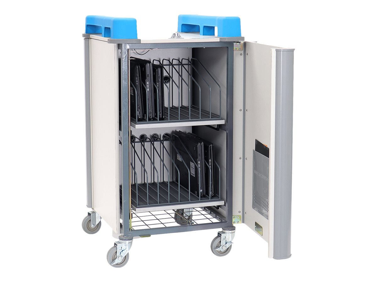 LapCabby 16-Device Vertical Mobile AC Charging Trolley for Laptops & Chromebooks up to 17”