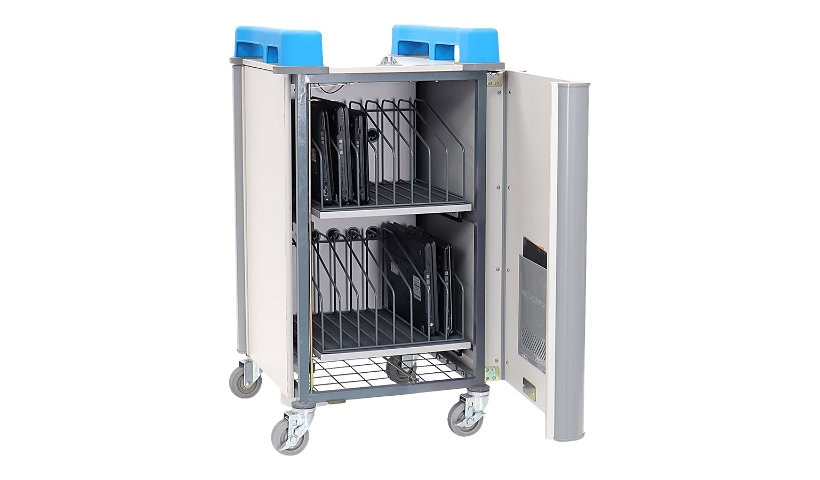 LapCabby 16-Device Vertical Mobile AC Charging Trolley for Laptops & Chromebooks up to 17”