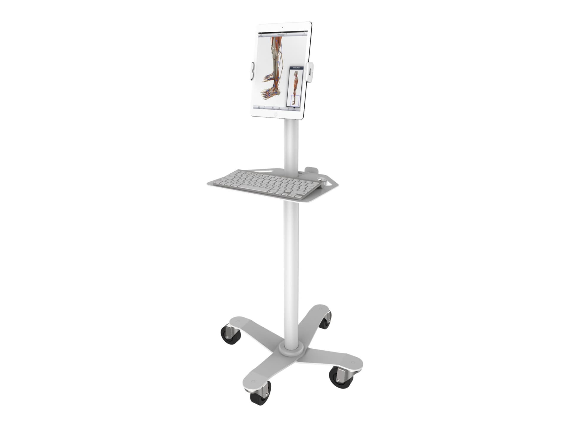 Compulocks Rolling VESA Medical Floor Stand With Universal Tablet Holder Wh