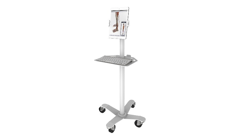Compulocks Rolling VESA Medical Floor Stand With Universal Tablet Holder White stand - for tablet - white