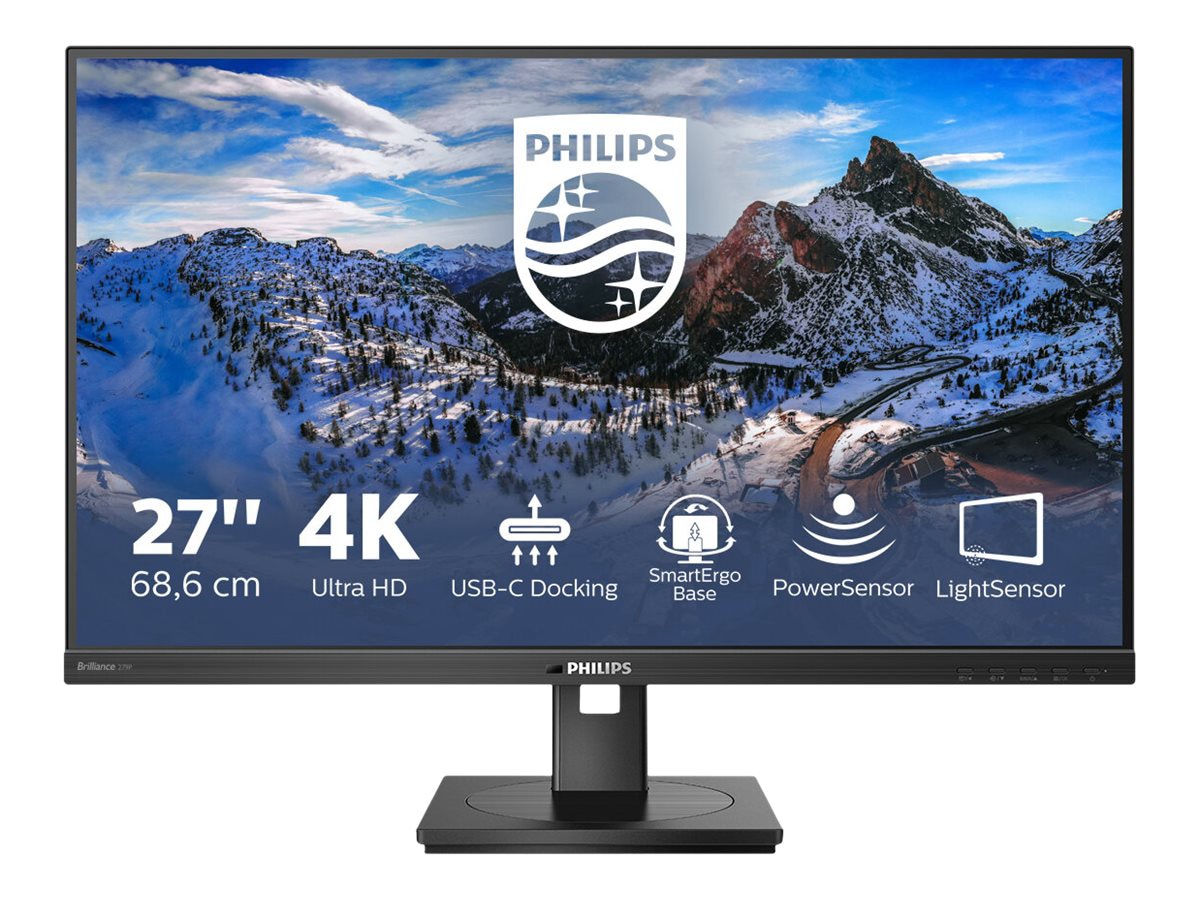 PHILIPS 279P1B - 27 inch Monitor, LED, 4K UHD, DCI-P3 99%, USB-C (90W), HDMIx2, DP, 4 Year Manufacturer Warranty - 27"