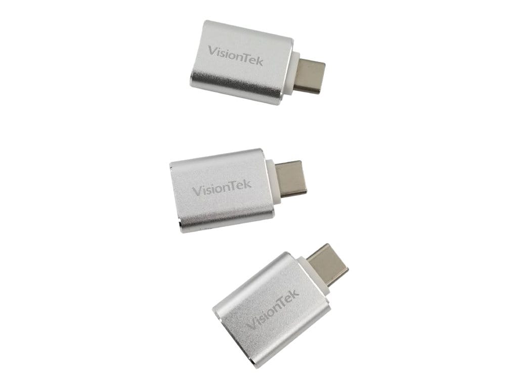 VisionTek USB C to USB A (M/F) Adapter - 3 Pack