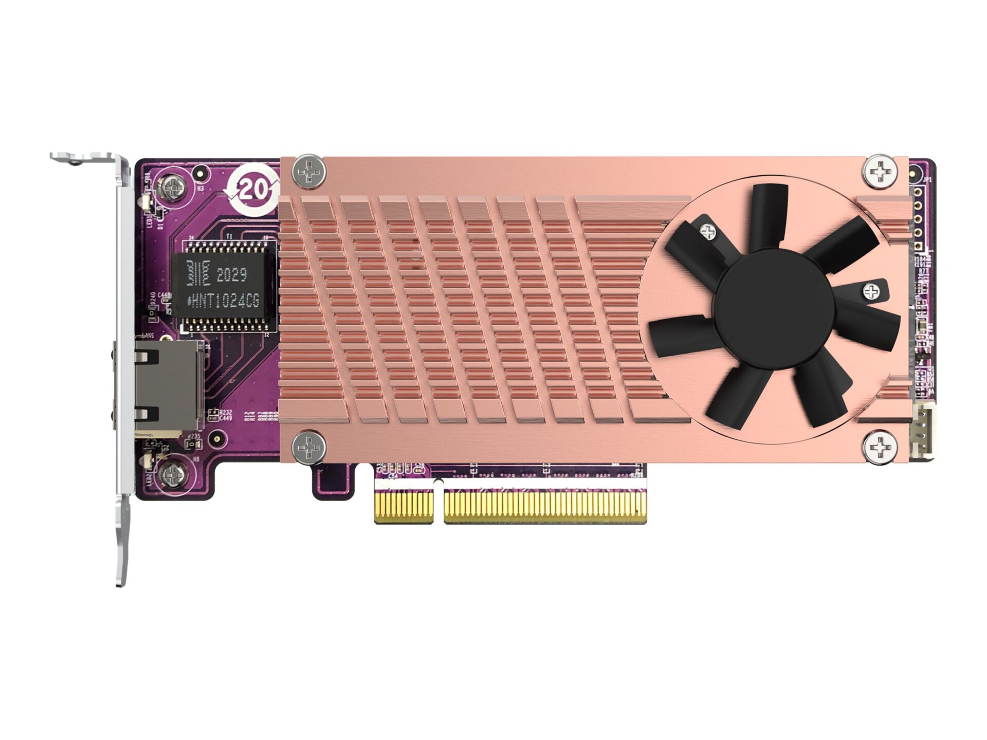 QNAP QM2-2P10G1TB - contrôleur de stockage - PCIe 3.0 x4 (NVMe) - PCIe 3.0 x8