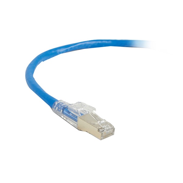 Black Box GigaTrue 3 16' CAT6A Locking Snagless Stranded Ethernet Patch Cable - Blue