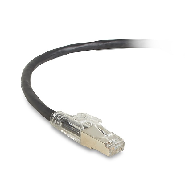 Black Box GigaTrue 3 23' CAT6A Locking Snagless Stranded Ethernet Patch Cable - Black
