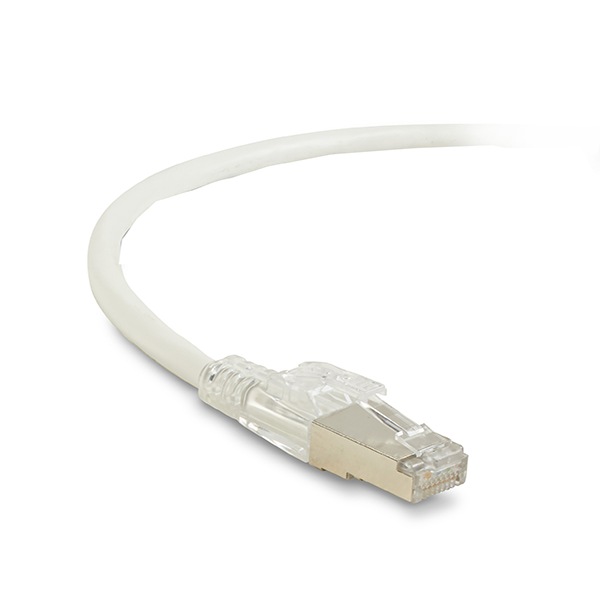 Black Box GigaTrue 3 23' CAT6A Locking Snagless Stranded Ethernet Patch Cable - White
