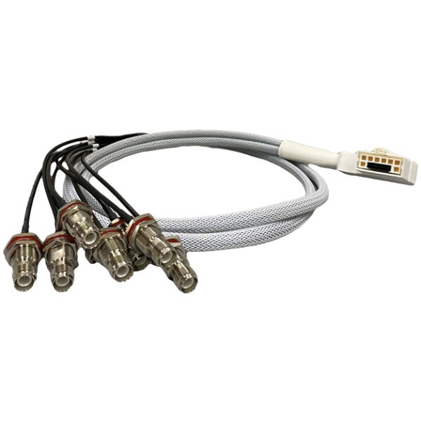 AccelTex 3' 8-Port Right Angle Dart to RPTNC Bulkhead Jack Cable for 2802e,3802e,Catalyst 9130AXE Access Point