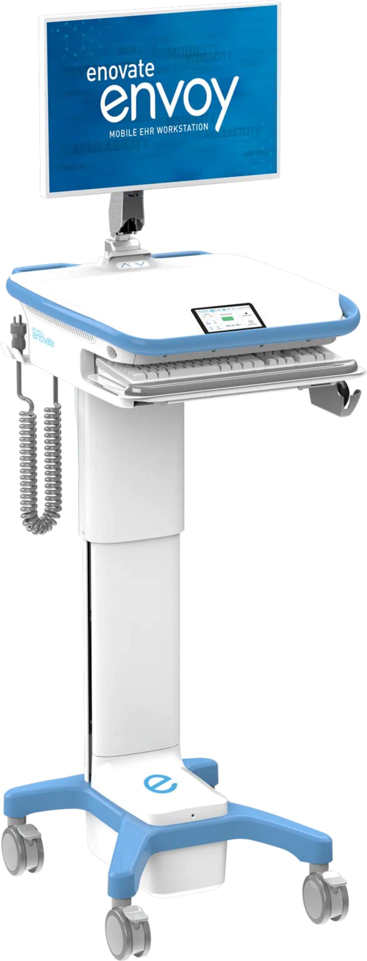 Enovate Medical Envoy 2.0 Corded Mobile Workstation with Straight AutoTrax Steering System