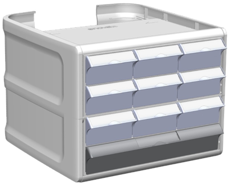 Enovate Medical 4-Tier Locking Drawer for Envoy 2.0 Mobile Workstation