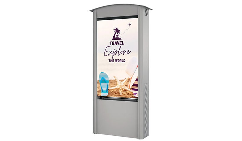 Peerless-AV Dual-Sided Smart City Kiosk with Two 55" Xtreme High Bright Outdoor Display - Silver