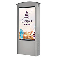 Peerless-AV Dual-Sided Smart City Kiosk with Two 55" Xtreme High Bright Outdoor Display - Silver