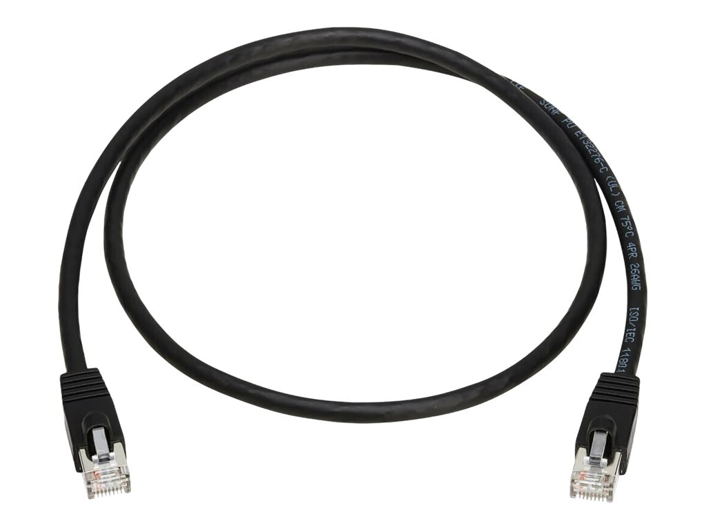 Eaton Tripp Lite Series Cat8 40G Snagless SSTP Ethernet Cable (RJ45 M/M), PoE, Black, 3 ft. (0.9 m) - patch cable - 3 ft