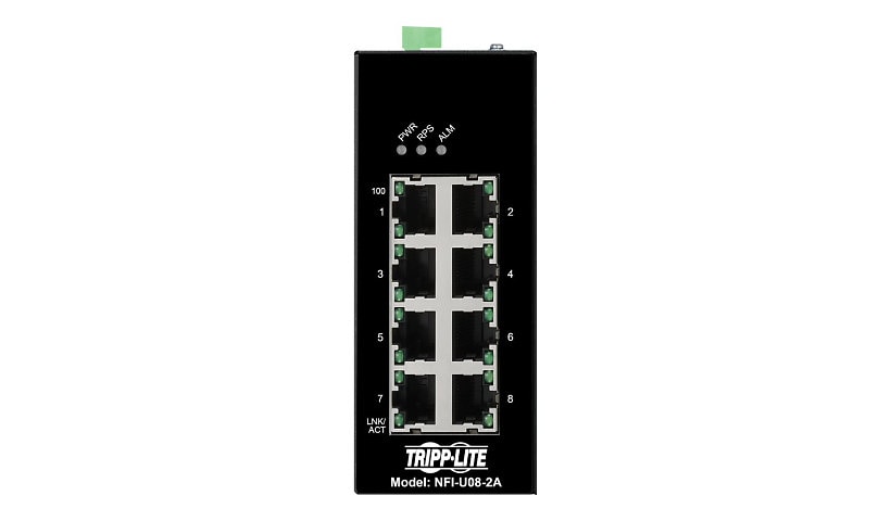 Tripp Lite Industrial Ethernet Switch 8-Port Unmanaged - 10/100 Mbps - DIN Mount - TAA Compliant