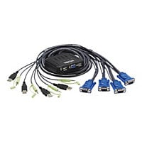 Tripp Lite VGA KVM Switch w Built-In VGA USB and 35 mm Audio Cables 4-Port