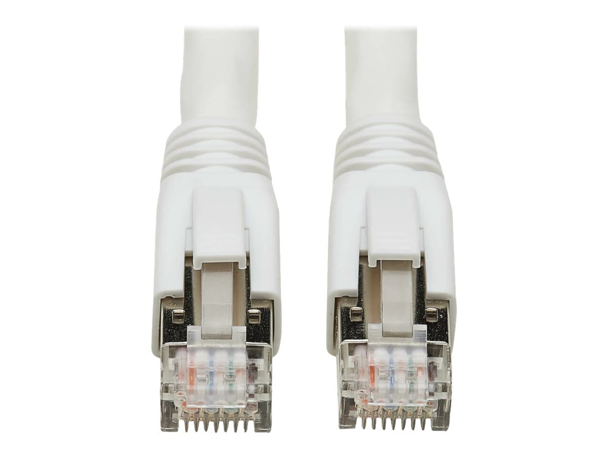 Tripp Lite Cat8 Ethernet Cable 40G Snagless SSTP RJ45 M/M PoE White 1ft