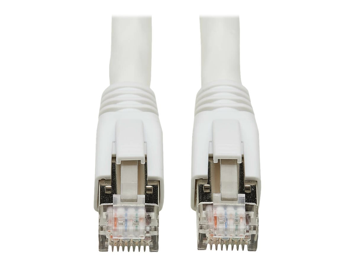 Tripp Lite Cat8 Ethernet Cable 40G Snagless SSTP RJ45 M/M PoE White 10ft
