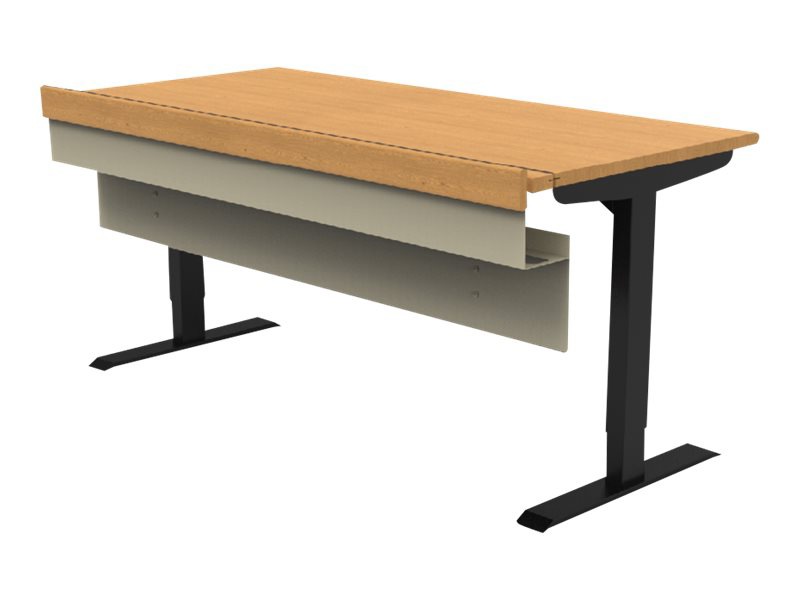 Spectrum Evolution - sit/standing desk - rectangular - bannister oak