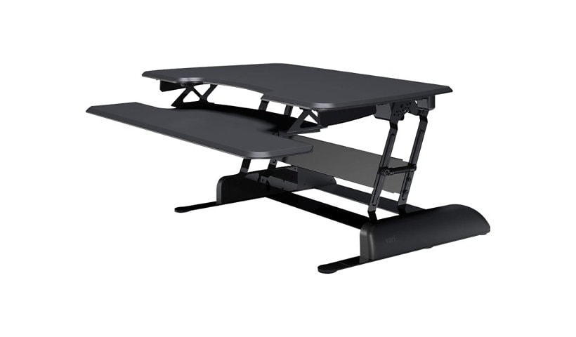 VARIDESK Essential 36 - standing desk converter - rectangular with contoured side - black