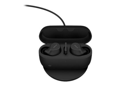 Jabra Evolve2 Buds MS - True Wireless Earphones With Mic And Wireless Charging Pad - USB-A - Black