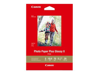 Canon Photo Paper Plus Glossy II PP-301 - papier photo - brillant - 20 feuille(s) - 130 x 180 mm - 265 g/m²
