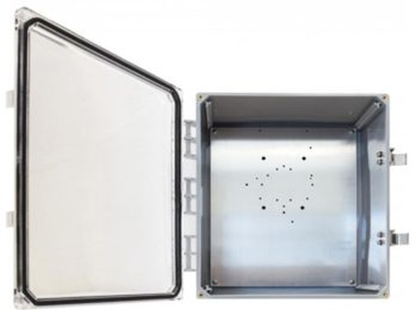 Ventev 14"x12"x6" NEMA 4X Polycarbonate Enclosure with Clear Door,Latch Locks