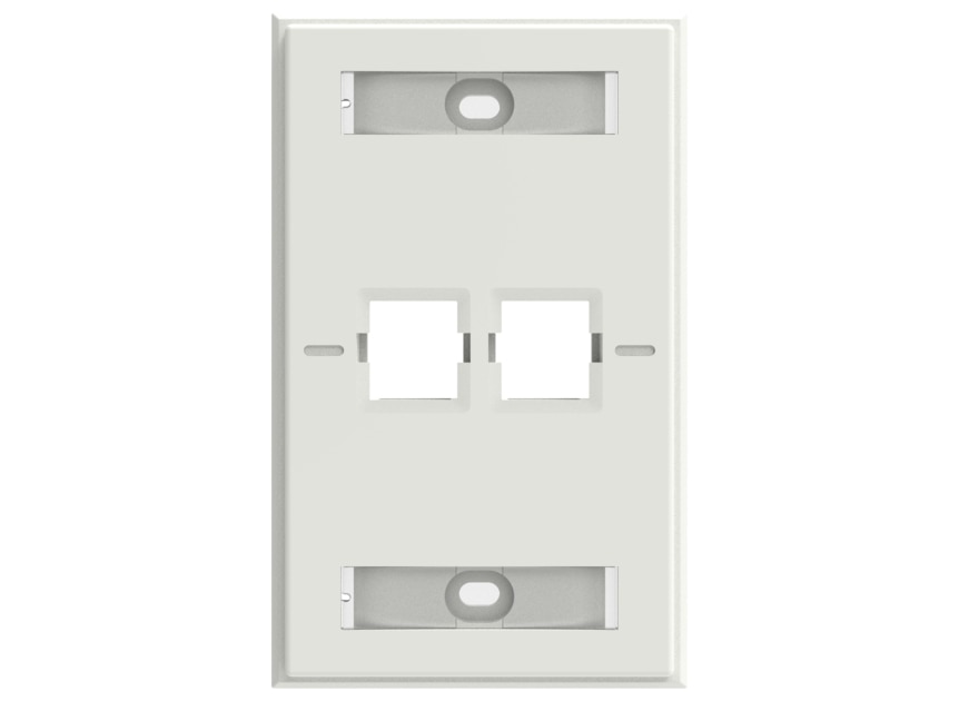 CommScope Labelled,1Gang,2 Port Faceplate Kit - Electric White