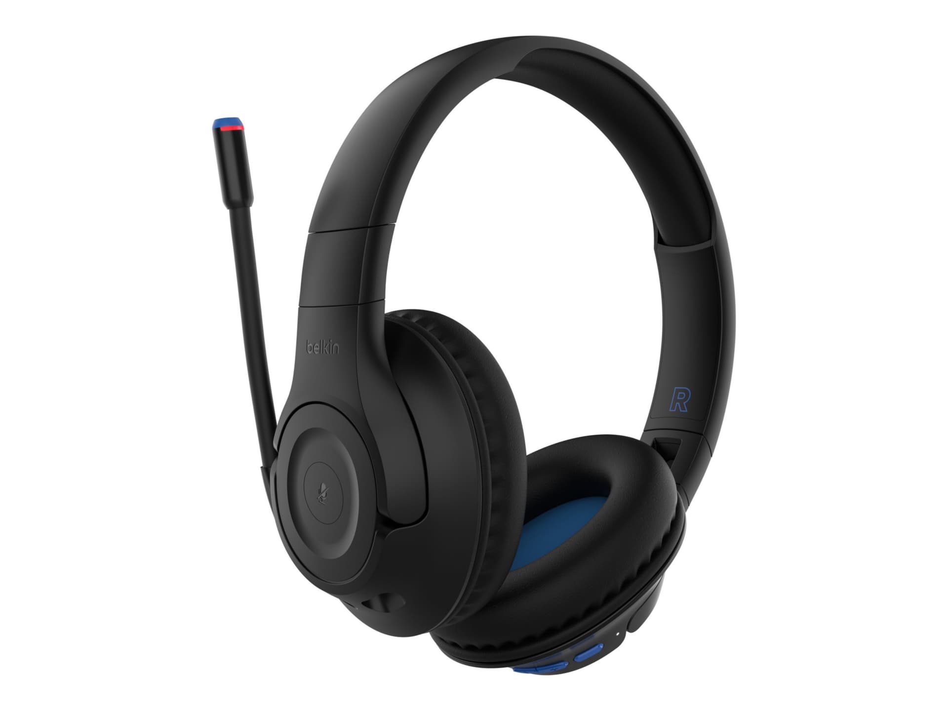 Belkin Wireless Over-Ear Headset for Kids - Headphones with Built-In Flip-up Microphone - Black