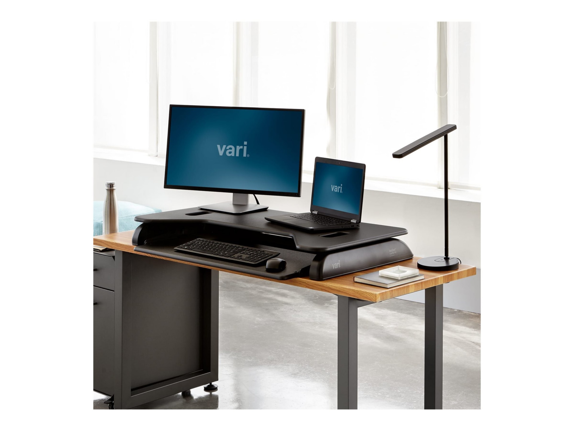 Thumbnail 3 of 8 for VARIDESK Cube Plus 40 - standing desk converter - black