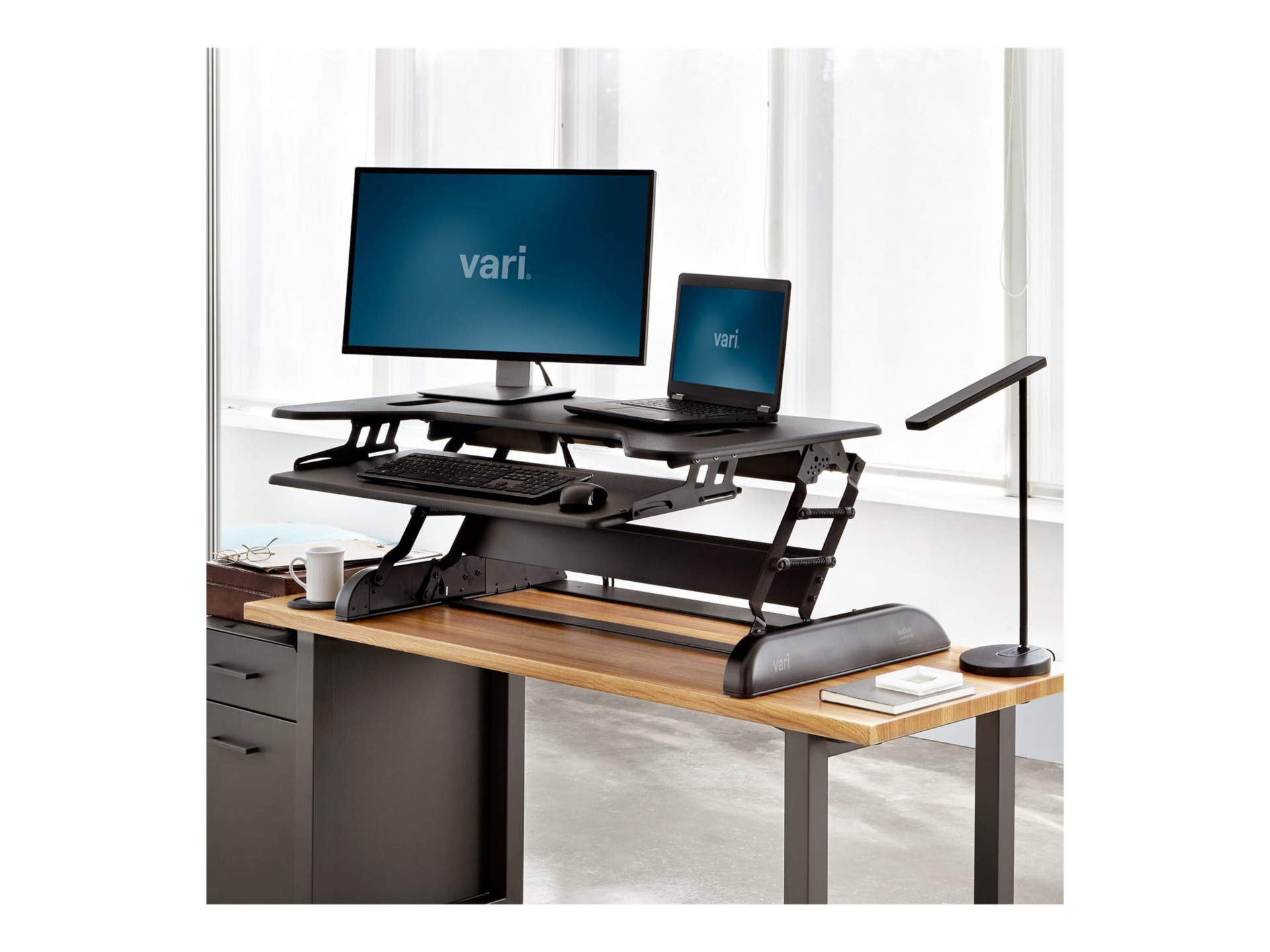 Thumbnail 4 of 8 for VARIDESK Cube Plus 40 - standing desk converter - black