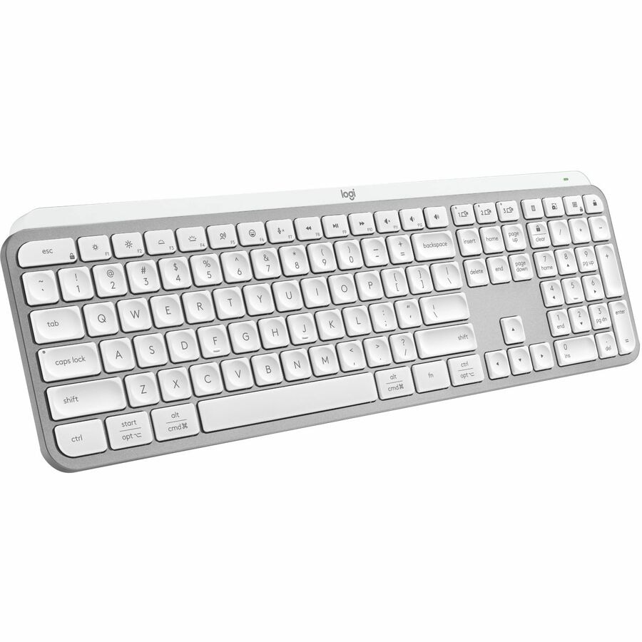 Logitech MX Keys S Wireless Keyboard, Low Profile, Fluid Precise Quiet Typing, USB C Rechargeable, Pale Gray