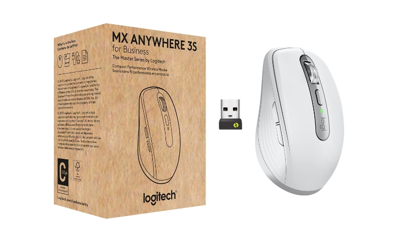 Logitech MX Anywhere 3S for Business - Wireless Mouse, Pale Gray - mouse -  compact - Bluetooth - pale gray - 910-006957 - Mice 