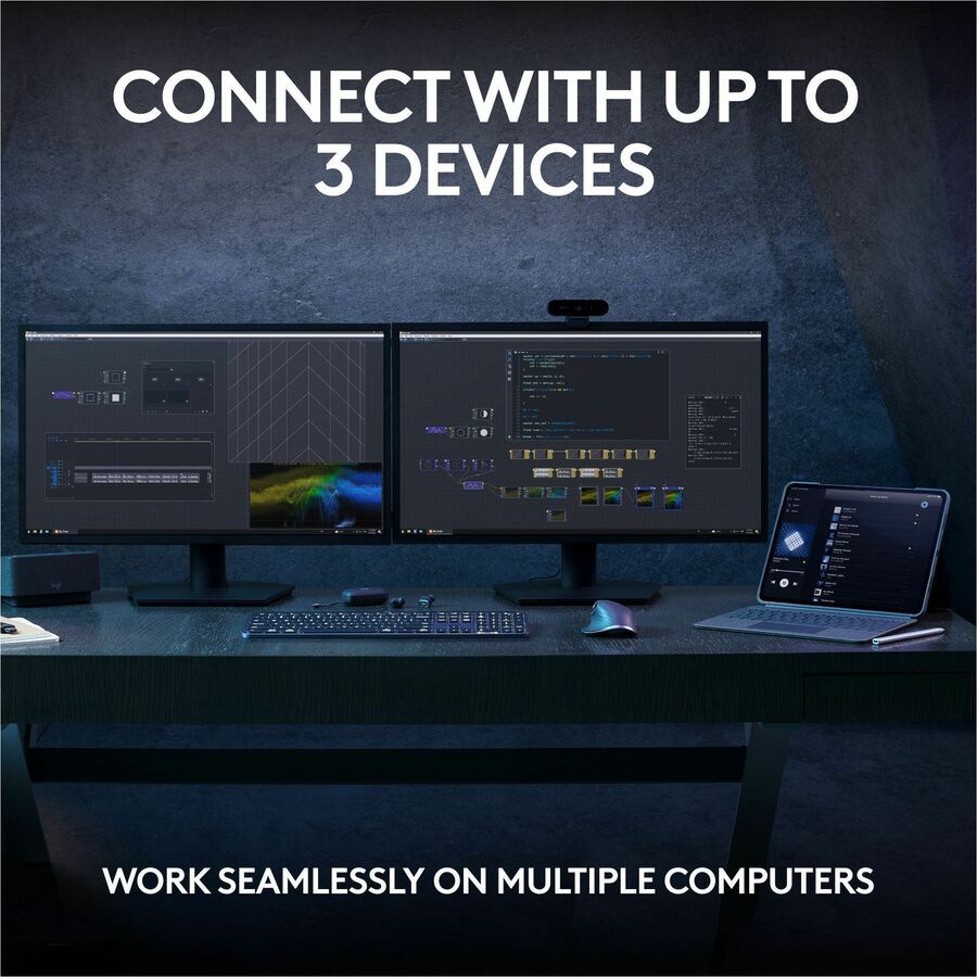 Thumbnail 3 of 10 for Logitech MX Keys S Wireless Keyboard, Low Profile, Fluid Precise Quiet Typing, USB C Rechargeable, Black