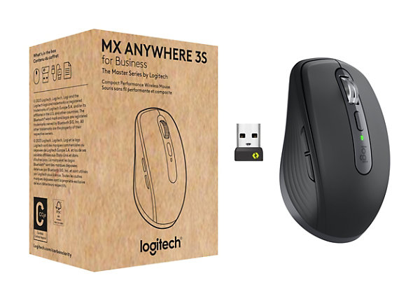 Logitech MX Anywhere 3S for Business - Wireless Mouse, Graphite - mouse -  compact - Bluetooth - graphite
