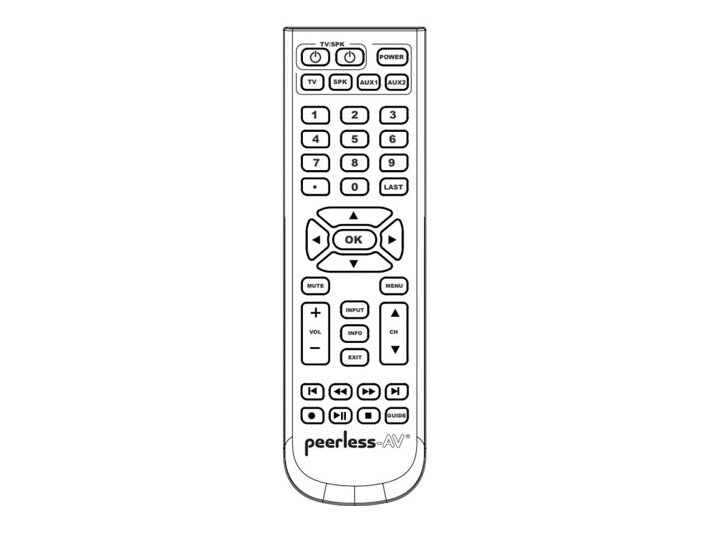 Peerless-AV Waterproof Universal Remote Control with IR Learning for Outdoor Interactive Display