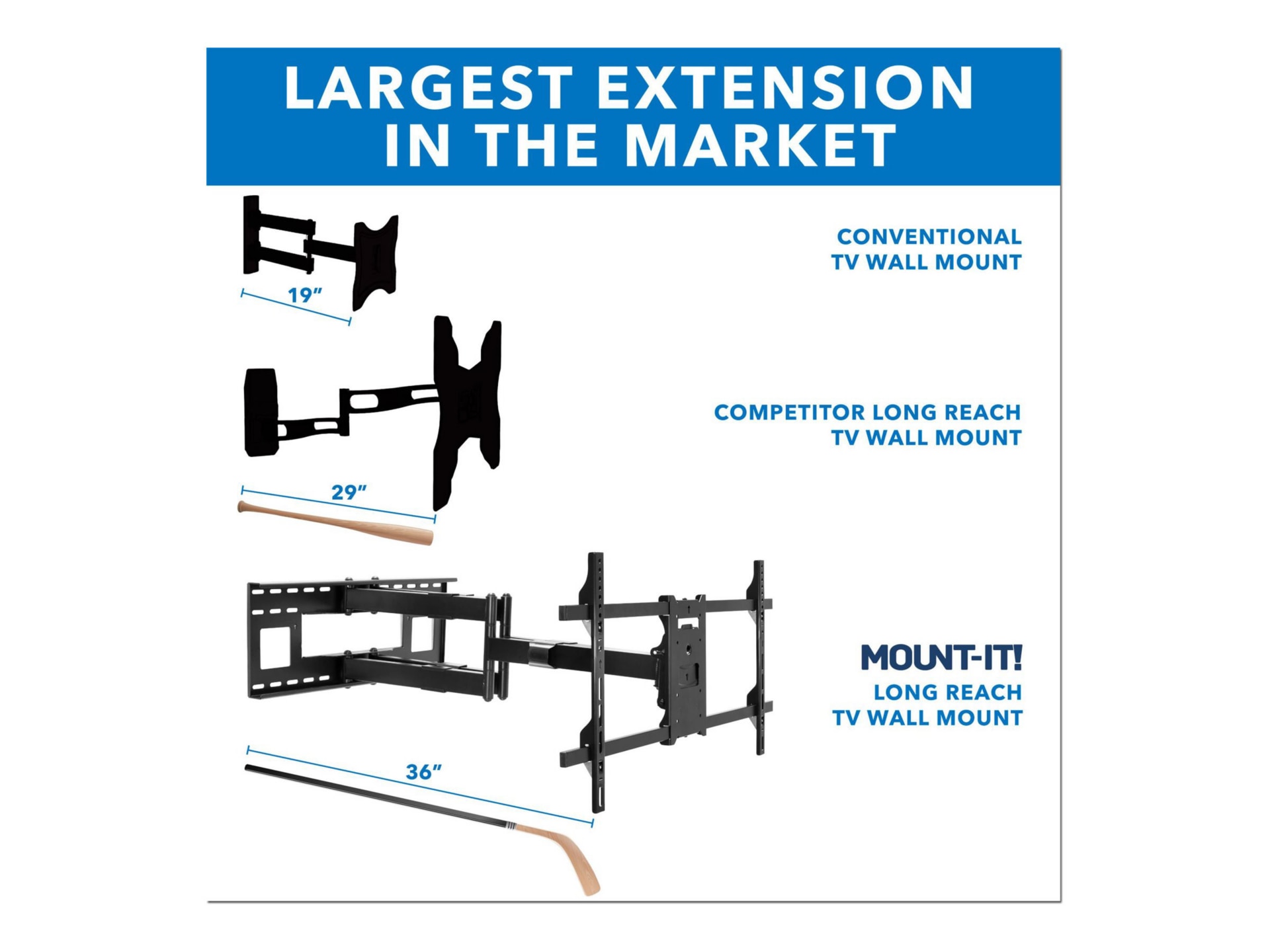 Mount-It MI-392 bracket - full-motion adjustable arm - for TV