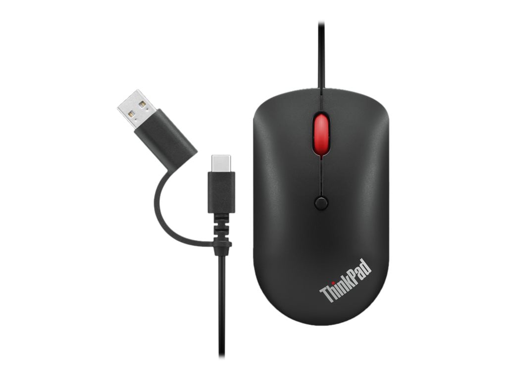 Lenovo ThinkPad Compact - souris - USB, USB-C - noir corbeau