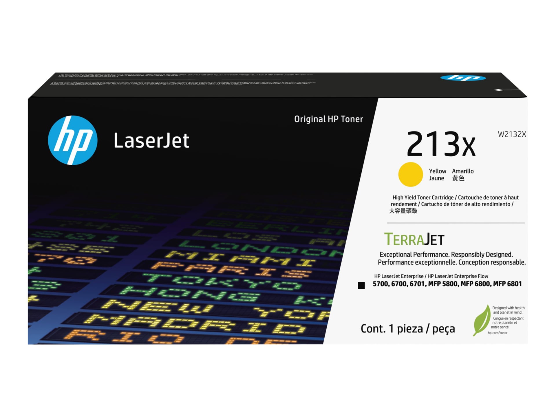 HP 213X Original Laser Toner Cartridge - Yellow - 1 Each