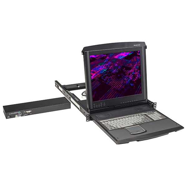 Black Box ServView 17" KVM LCD Console Tray and Switch with Dual Rail