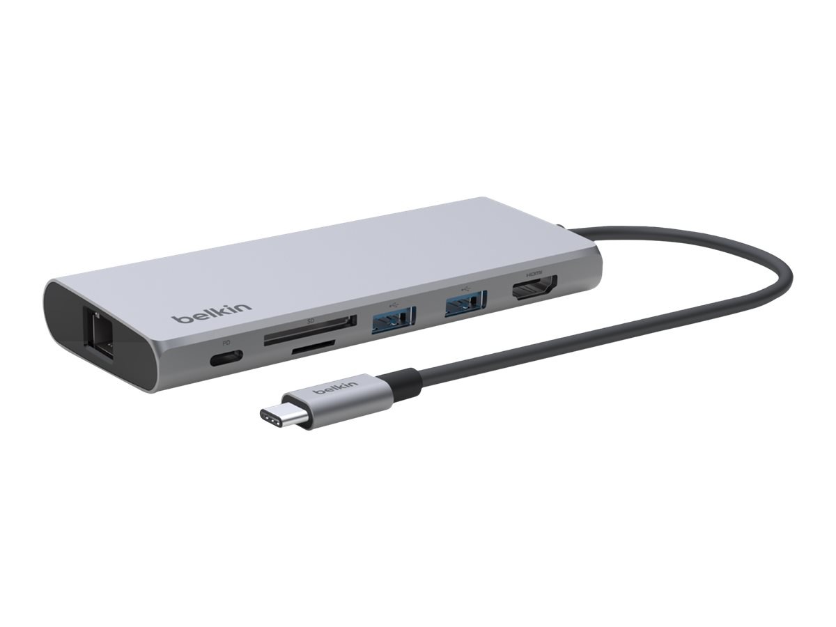 Belkin 7-in-1 USB-C Hub, Multiport Adapter with 4K 60Hz HDMI, 100W PD, 2.5Gb, 2 USB A Ports, SD and MicroSD Slot