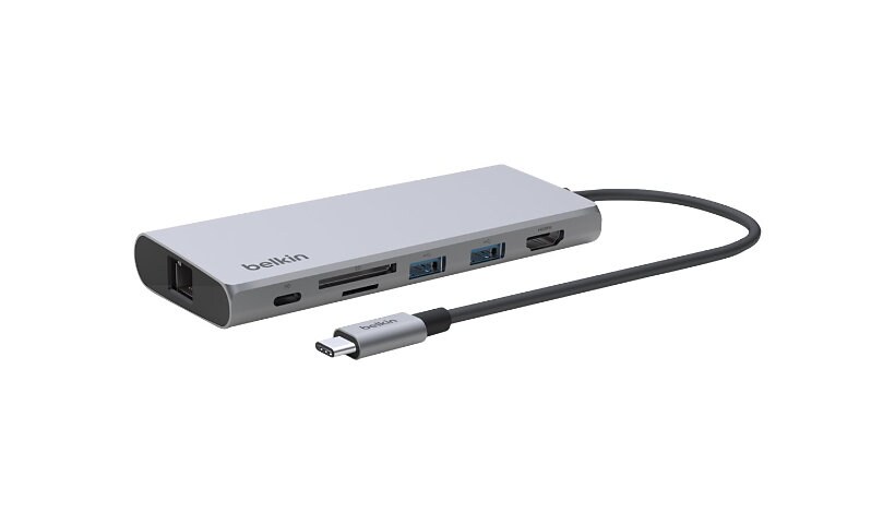 Belkin 7-in-1 USB-C Hub, Multiport Adapter with 4K 60Hz HDMI, 100W PD, 2.5Gb, 2 USB A Ports, SD and MicroSD Slot