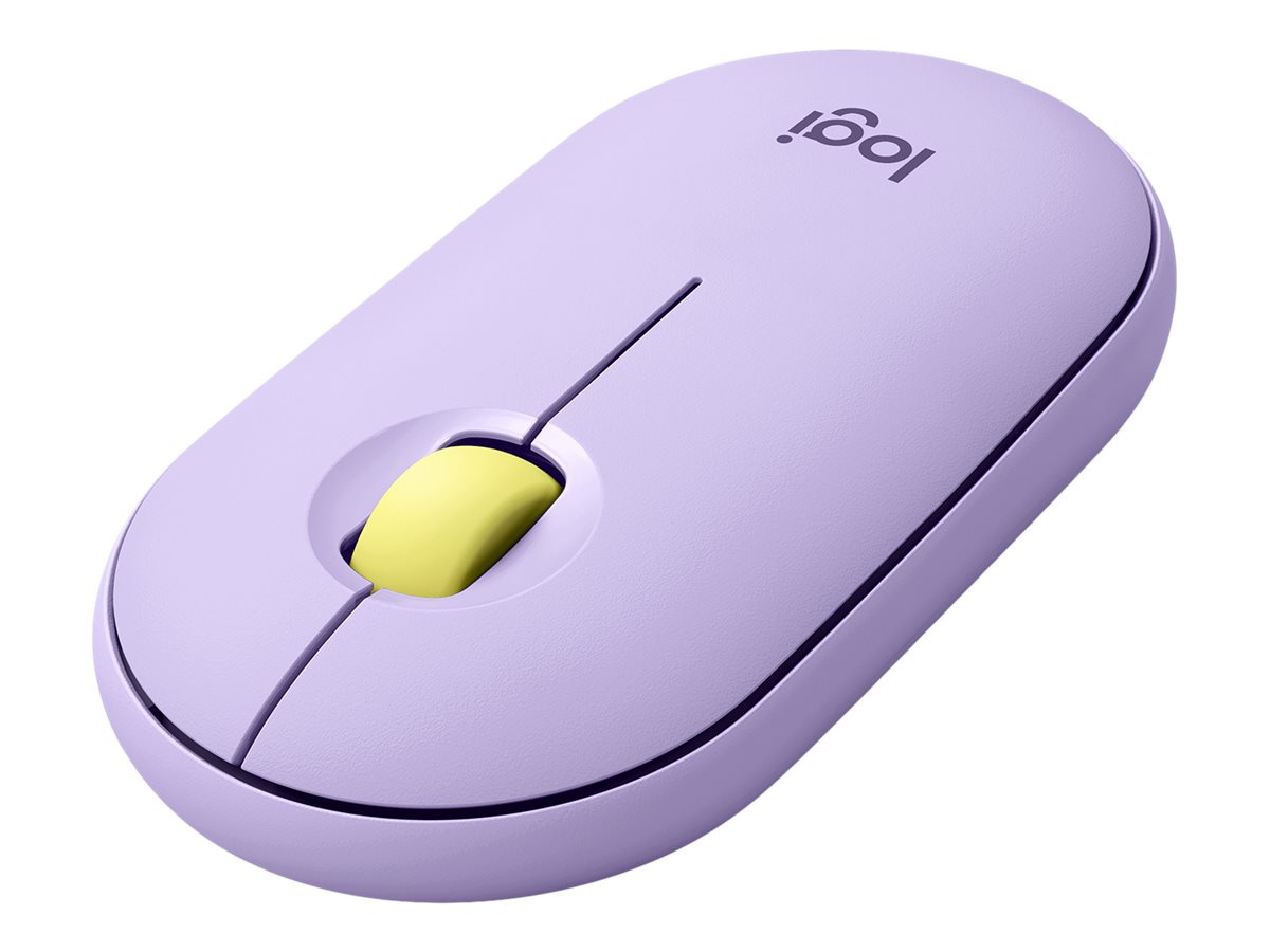 Logitech Pebble Pebble Wireless Mouse with Bluetooth or 2.4 GHz Receiver - Lavender Lemonade - mouse - Bluetooth, 2.4