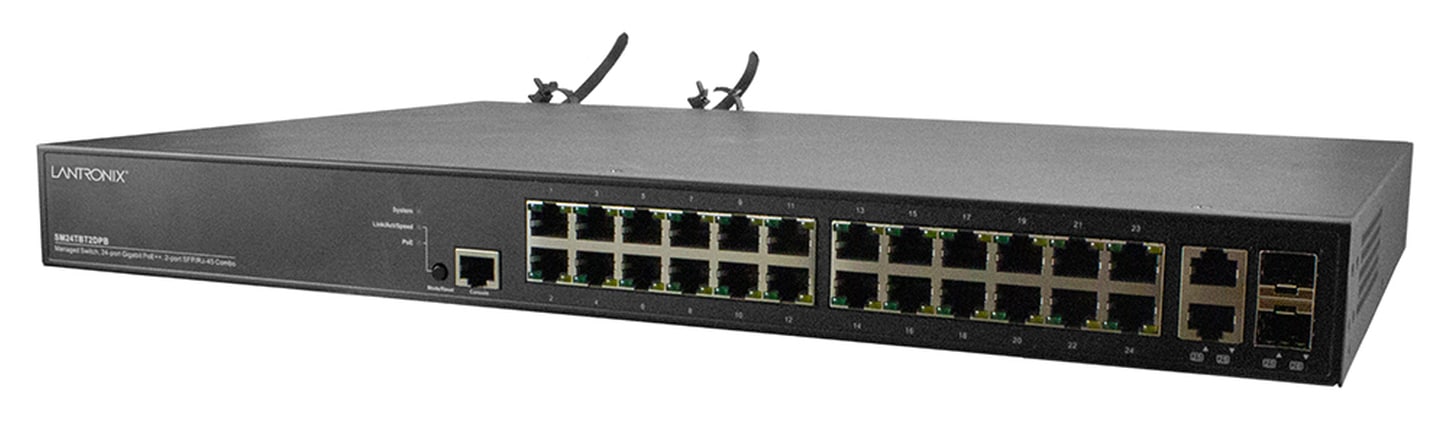 Transition Networks Lantronix 24-Port Managed Gigabit Ethernet PoE++ Switch