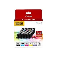 Canon CLI-281 BKCMYPB/5"x5" PP-301 Combo Pack - 5-pack - black, yellow, cya
