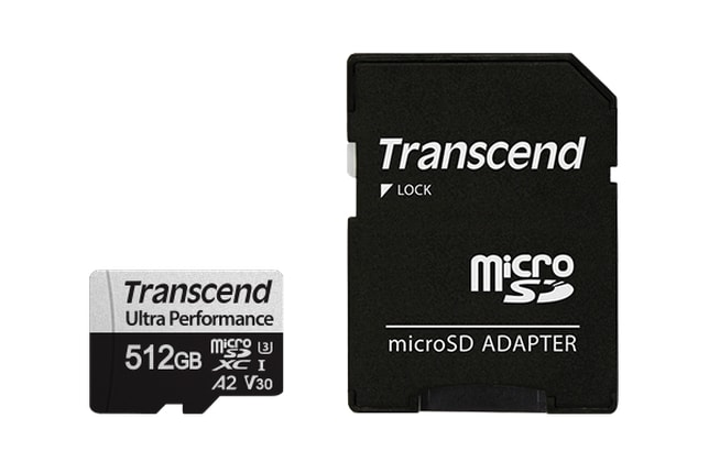 Transcend 512GB UHS-I U3 A2 microSD Memory Card with Adapter